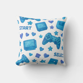 Retro Gamer Dekorativ kudde - Blue Video Game