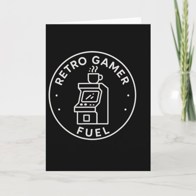 Retro Gamer Fuel Arkadkaffe Gaming För 80-tals Pap Kort (Framsida)
