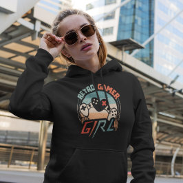Retro Gamer Girl - videospel Hoodie
