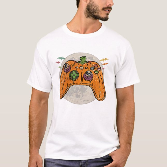 Retro Gamer Halloween-kostym T Shirt (Framsida)