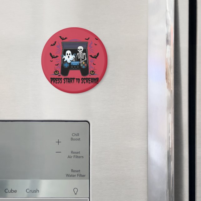 Rétro Gamer Halloween - Squelette Borne d'arcade Magnet (In Situ (Fridge))