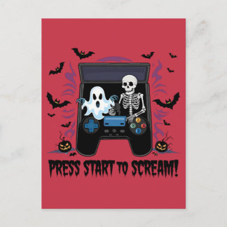 Rétro Gamer Halloween - Squelette Borne d'arcade Vykort