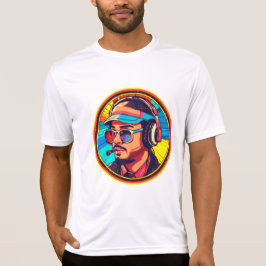 Retro Gamer Headset Neon Vibes T Shirt