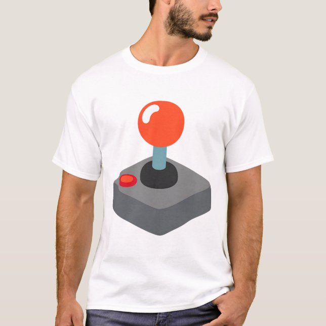 Retro Gamer Joystick T Shirt (Framsida)