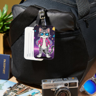 Retro Gamer-katt för fantastisk Coola Bagagebricka