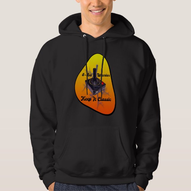 Retro Gamer Legend – 8-Bit Joystick Classic Hoodie (Framsida)
