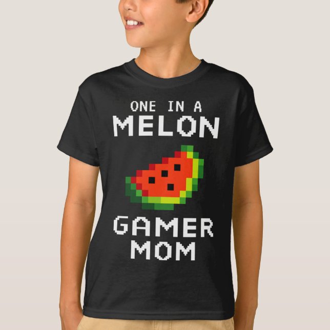 Retro Gamer Mamma Gift - Funny Watermelon One i A T Shirt (Framsida)