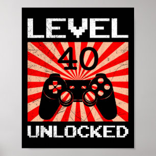 Retro Gamer Nivå 40 Upplåst Kontrollenhet Födelsed Poster