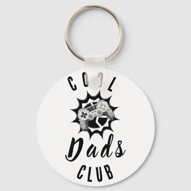 Retro Gamer Pappa Cool Dads Club Nyckelring (Framsida)