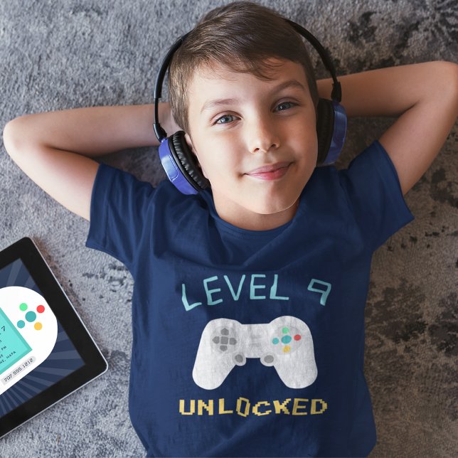 Retro Gamer Theme Barns födelsedag Party T Shirt (Skapare uppladdad)