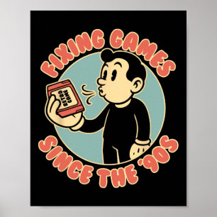 Retro Gamer Vintage 90-tals stil videospel entusia Poster