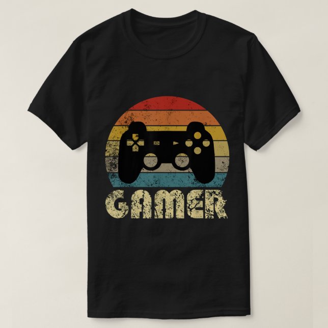 Retro Gamer Vintage Game Controller Design T Shirt (Design framsida)