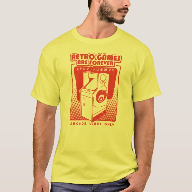 Retro Games Are Forever T Shirt (Framsida)