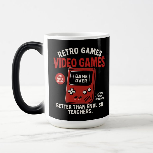  Retro games video games teaching english since  Magisk Mugg (Vänster)