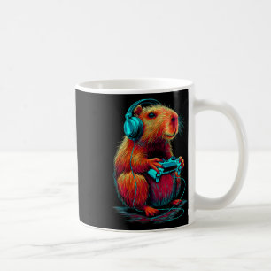 Retro Gaming Capyra Rollig Video Gamer Gnagare Ani Kaffemugg