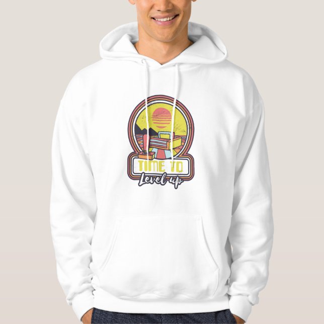 Retro Gaming Console Time To Level Up Art Hoodie (Framsida)