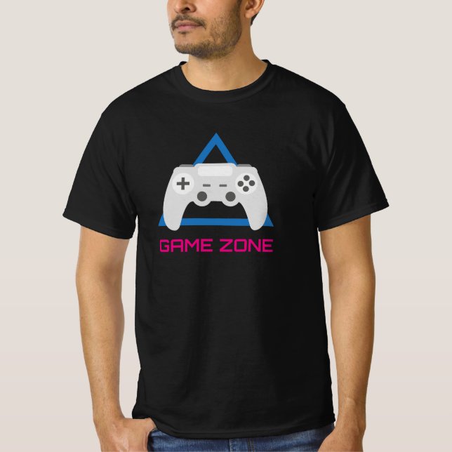 Retro Gaming Controller Neon T Shirt (Framsida)