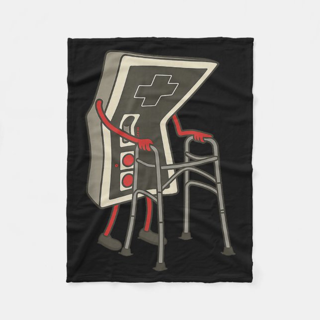 Retro Gaming Controller Old Gamer With Walker Funn Fleecefilt (Framsidan)