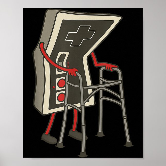 Retro Gaming Controller Old Gamer With Walker Funn Poster (Framsidan)