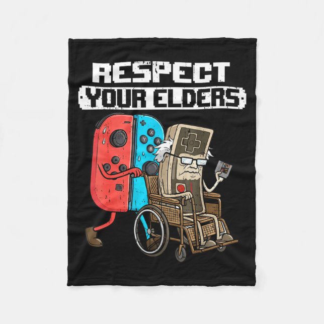 Retro Gaming Funny Gamer Controller 80s Respect Yo Fleecefilt (Framsidan)