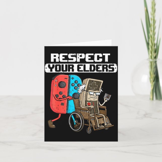 Retro Gaming Funny Gamer Controller 80s Respect Yo Kort (Framsida)