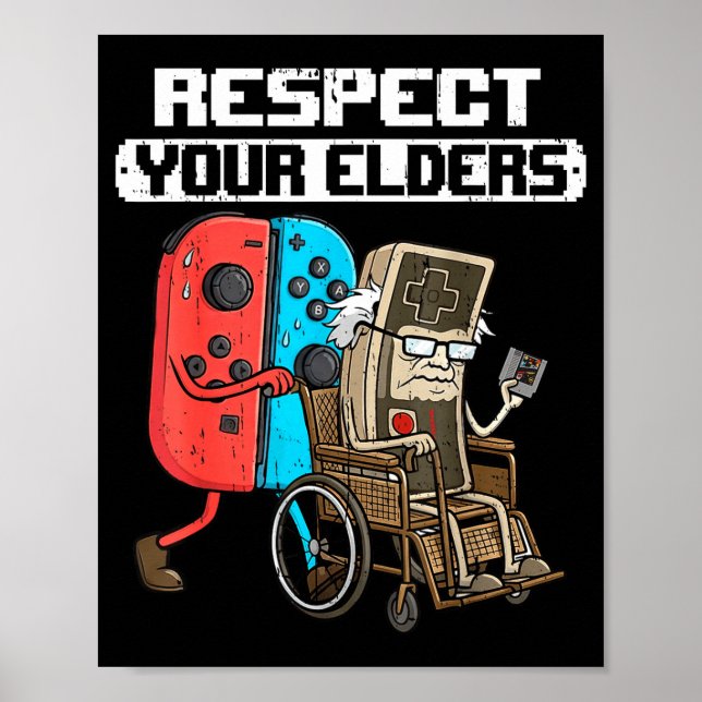 Retro Gaming Funny Gamer Controller 80s Respect Yo Poster (Framsidan)