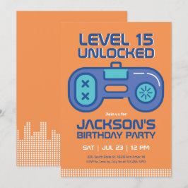 Retro Gaming Gamer Boy Video Game Player-spelardag Inbjudningar