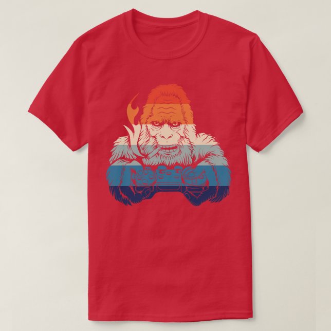 Retro Gaming Gorilla T Shirt (Design framsida)