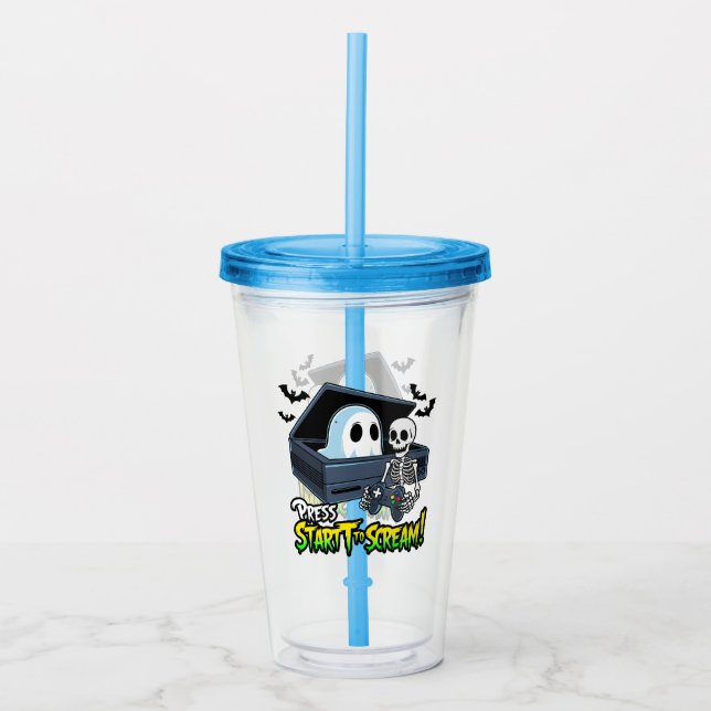 Rétro Gaming Halloween - Humour Squelette Console Take Away Mugg (Framsida)