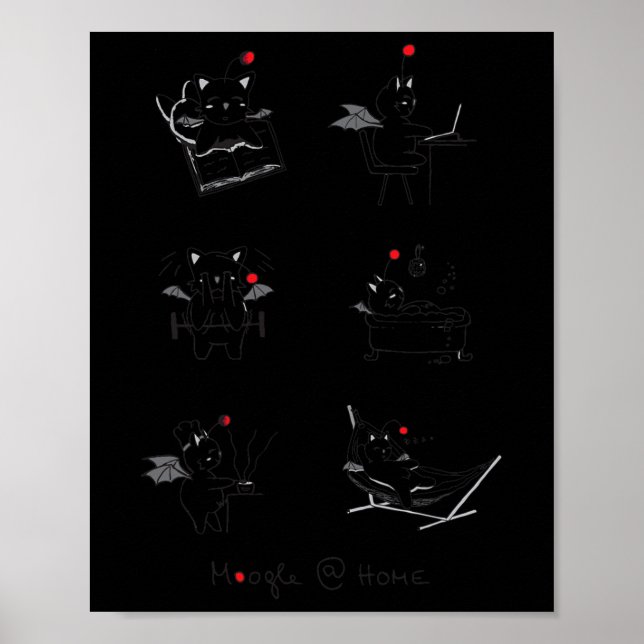 Retro Gaming Kawaii Video Game Moogle Kupo Gamer 3 Poster (Framsidan)