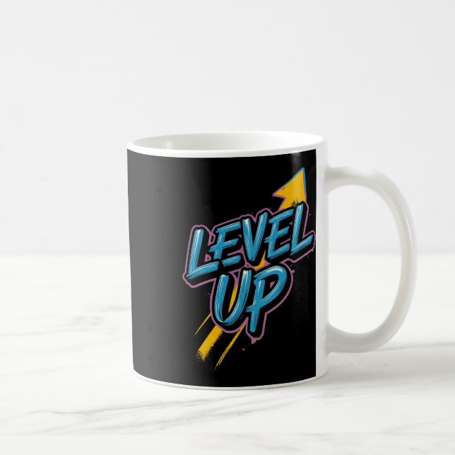 Retro Gaming Level Up Boys Girls Men Women  Kaffemugg (Höger)