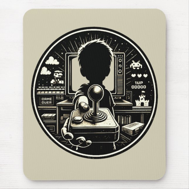 Retro Gaming musmattan Joystick Konst Musmatta (Framsidan)