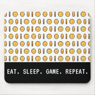 Retro Gaming Mynt Pixel Mönster Musmatta