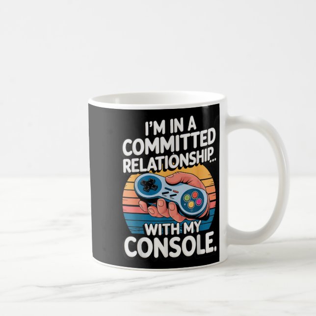 Retro Gaming Relationship Funny Gamer Console Love Kaffemugg (Höger)