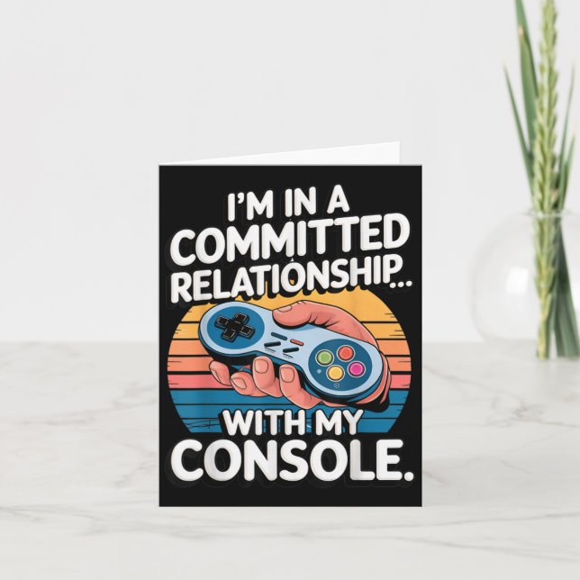 Retro Gaming Relationship Funny Gamer Console Love Kort (Framsida)
