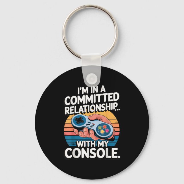 Retro Gaming Relationship Funny Gamer Console Love Nyckelring (Framsida)