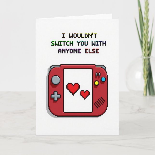 Retro Gaming Romance Card Kort (Framsida)