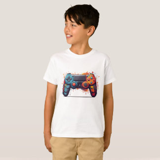 Retro Gaming Stänk Art Graphic Tee for Gamers