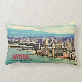 Retro gammal look Hawaii Oahu ö Waikiki strand Lumbarkudde