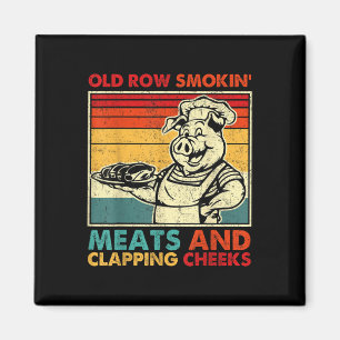 Retro gammal rad Räker kött och klappar kinder Fu Magnet
