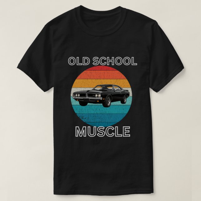 Retro gammal skolmuskelbil T-shirt (Design framsida)