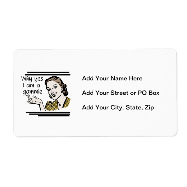 Retro Gammie T-tröja och gåvor Fraktsedel (Framsidan)