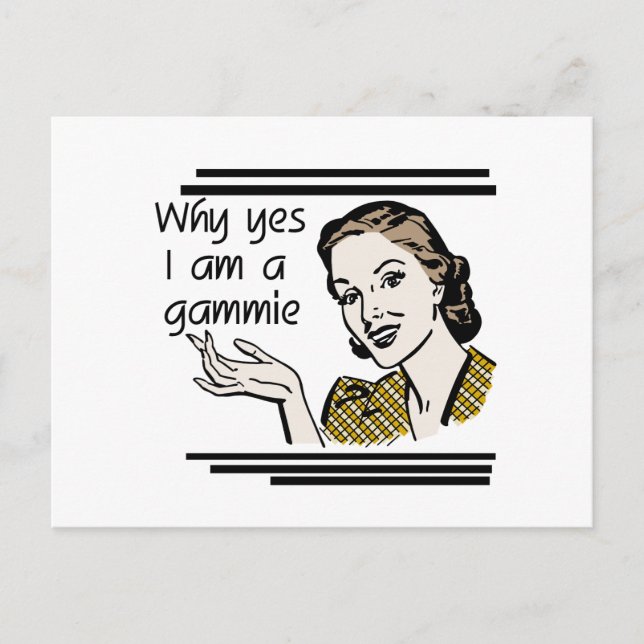 Retro Gammie T-tröja och gåvor Vykort (Framsida)