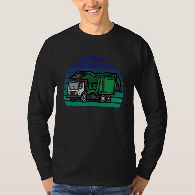 Retro Garbage Truck  Dump Trash Collector Recyclin T Shirt (Framsida)
