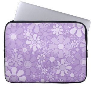Retro Garden Cheerful Blommönster Lavender Laptop Fodral