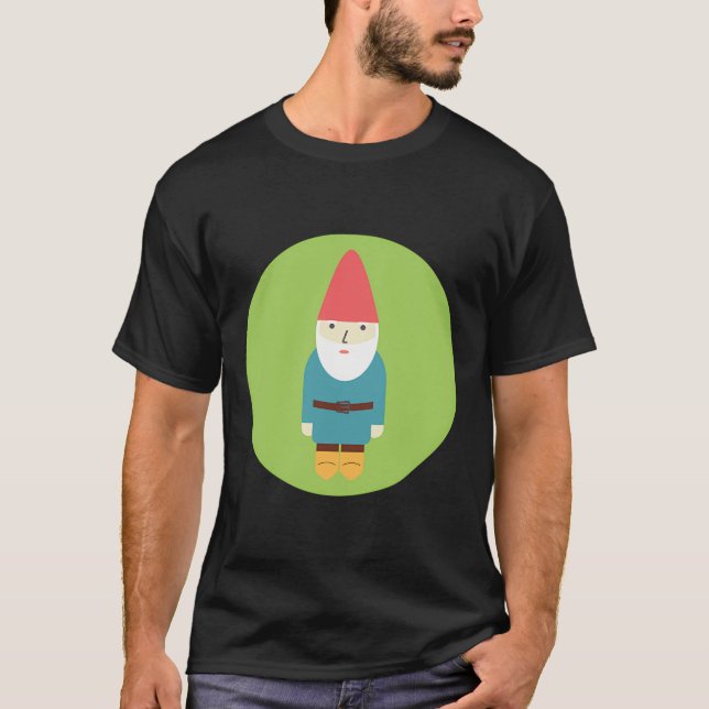 Retro Garden Gnome-utskrift T Shirt (Framsida)