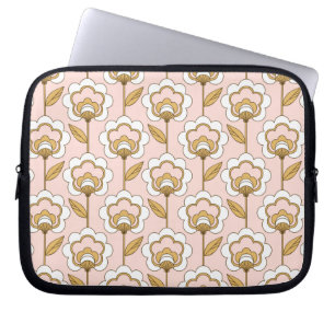 Retro Garden Rosa Blommönster Laptop Fodral