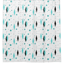 Retro gardin för turkosdiamantStarbursts dusch