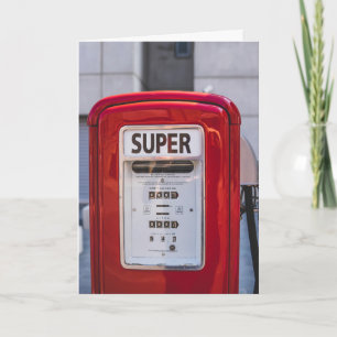 RETRO GAS PUMP FÅR VÄLFÄRDKORT KORT