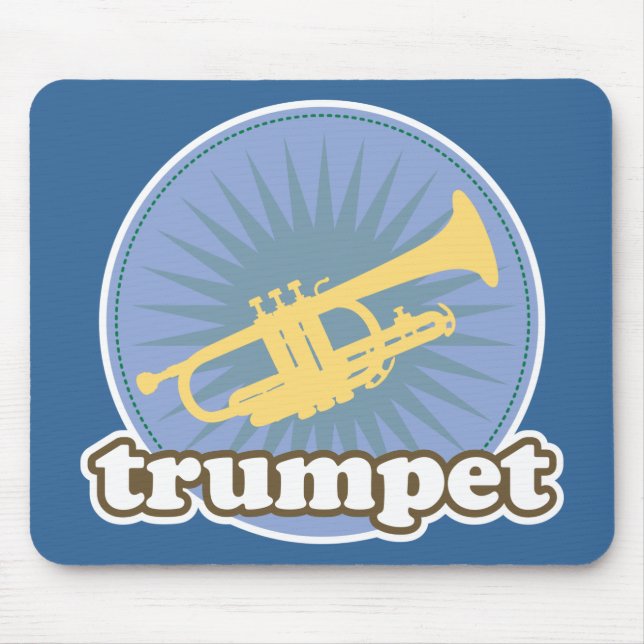 Retro gåva för musikinställningtrumpet musmatta (Framsidan)